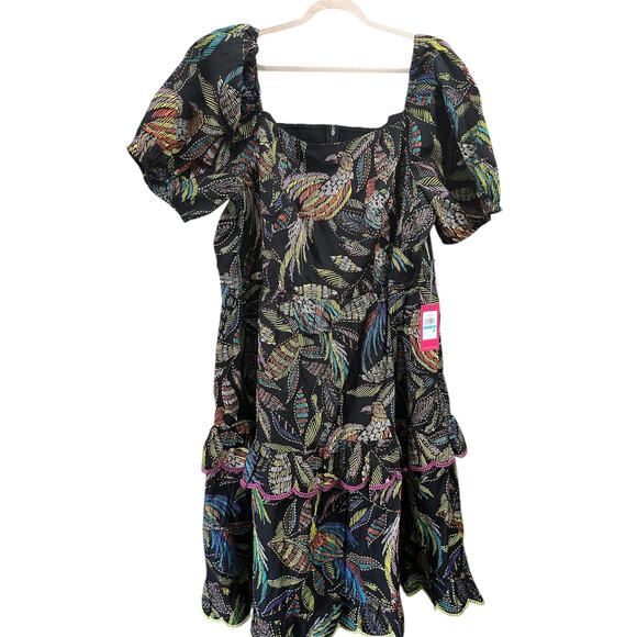 Vince Camuto Square Neck Sleeveless Tiered Ruffle - Picture 1 of 2